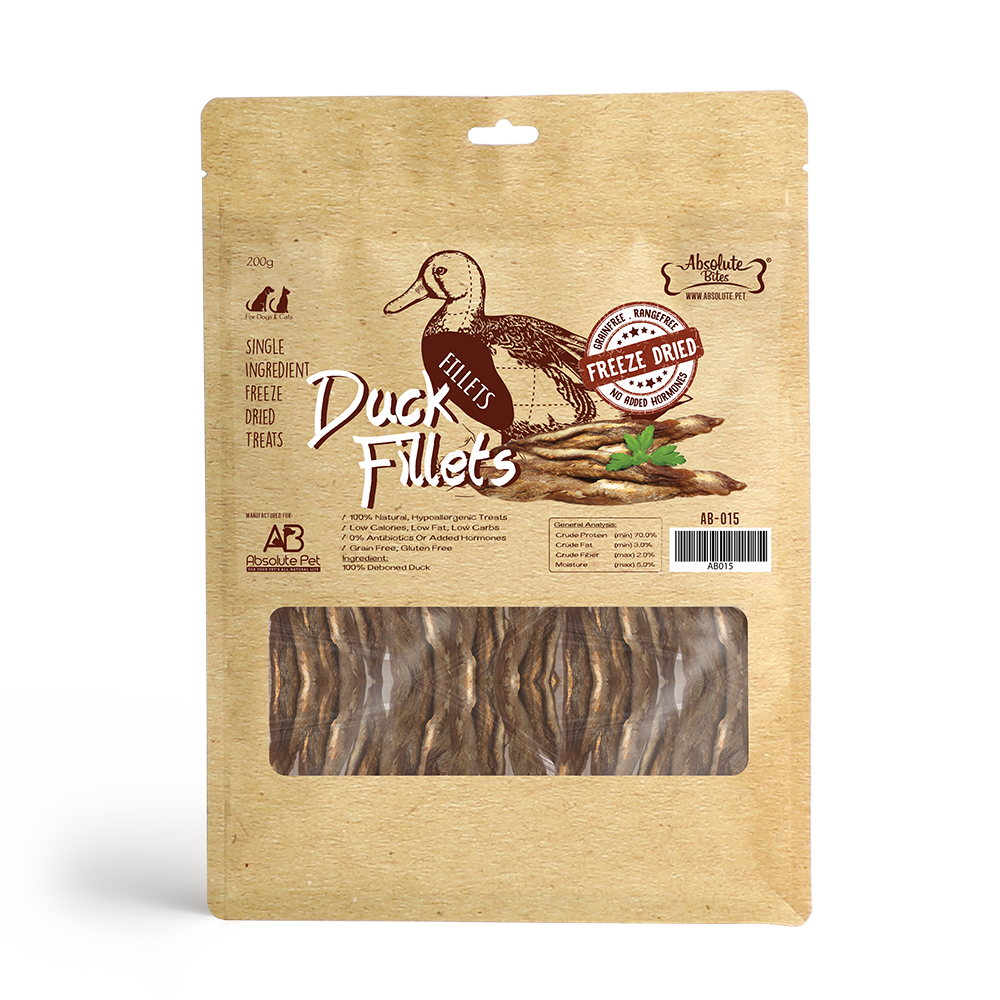 Absolute Bites Dog Freeze-Dried Duck Fillets 200g