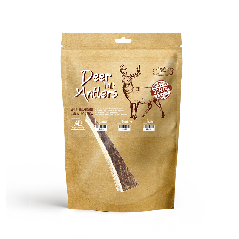 Absolute Bites Half Deer Antlers Dental Chew Mini