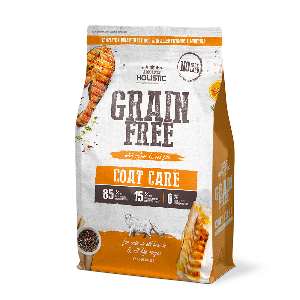 Absolute Holistic Cat Grain Free Coat Care Salmon & Cod Fish 10lb