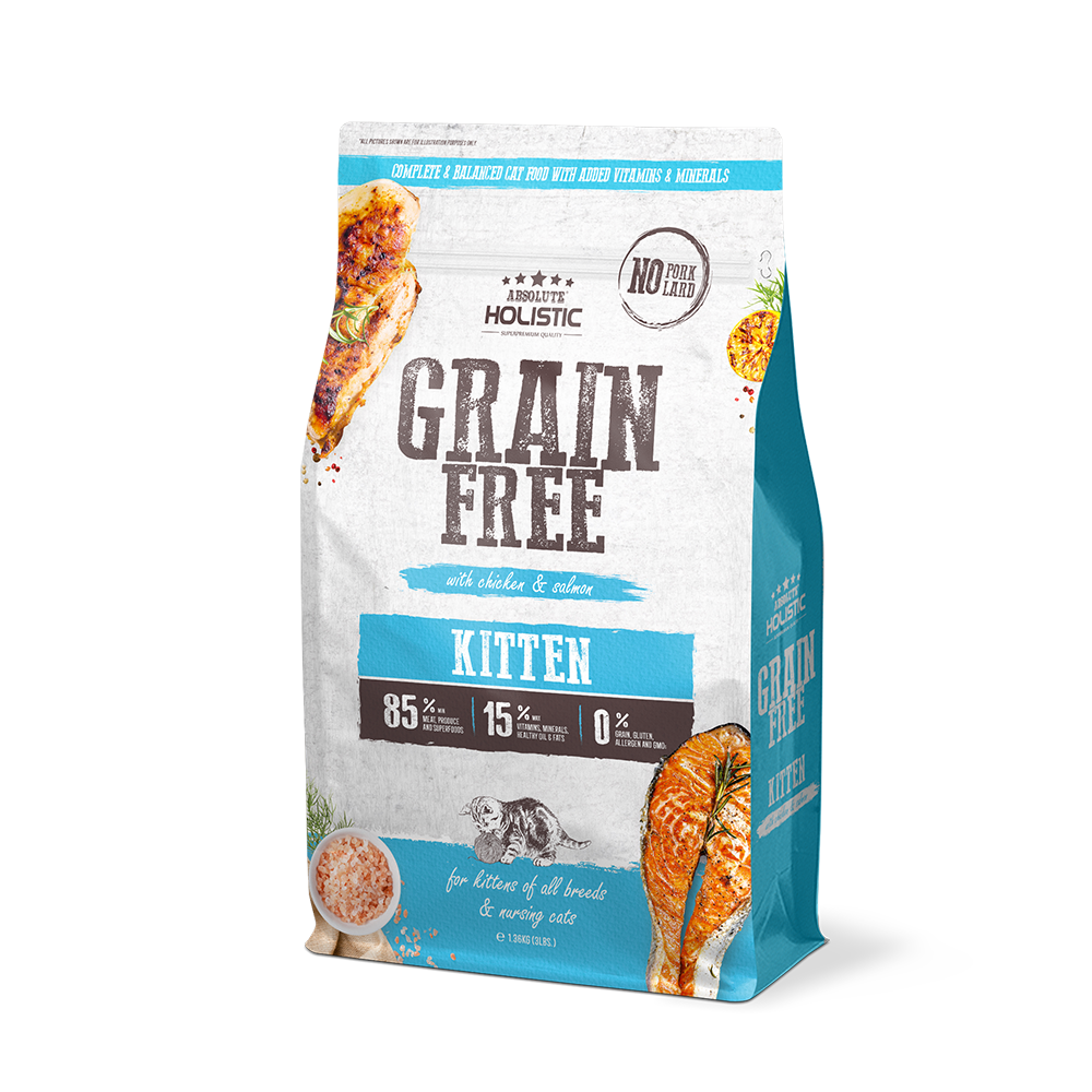 Absolute Holistic Cat Grain Free Kitten Chicken & Salmon 3lb