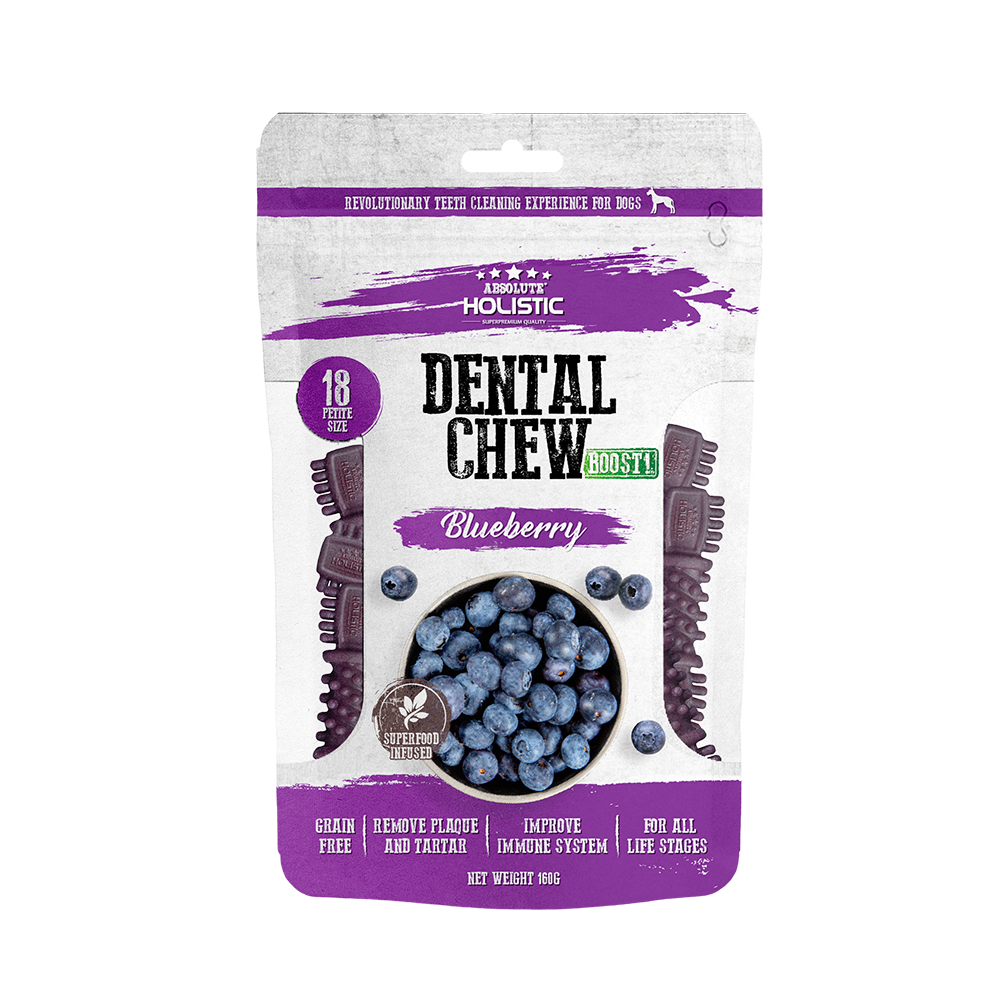 Absolute Holistic Dog Boost Dental Chew Blueberry 160g