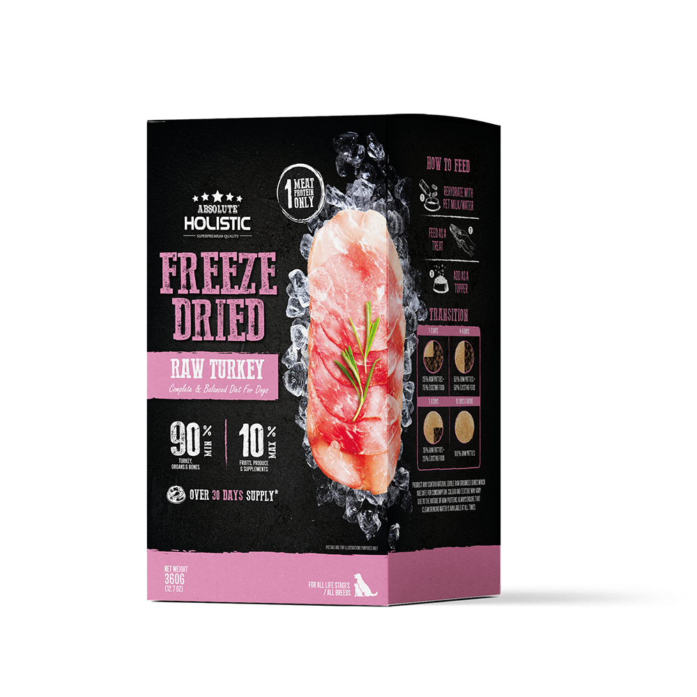 Absolute Holistic Dog Freeze Dried Raw Patties Turkey 12.7oz