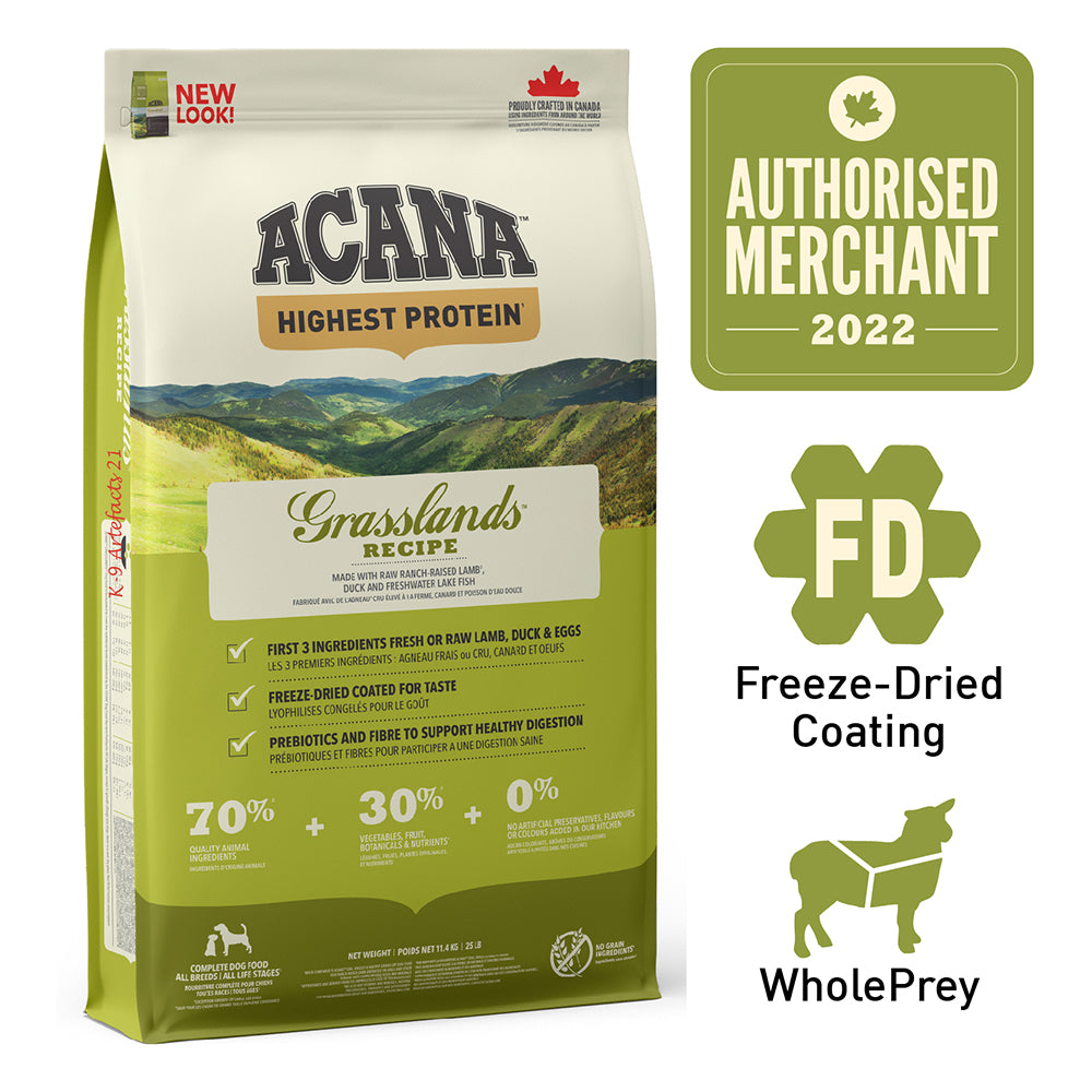 Acana Freeze-Dried Coated Grasslands Dry Dog Food 11.4kg