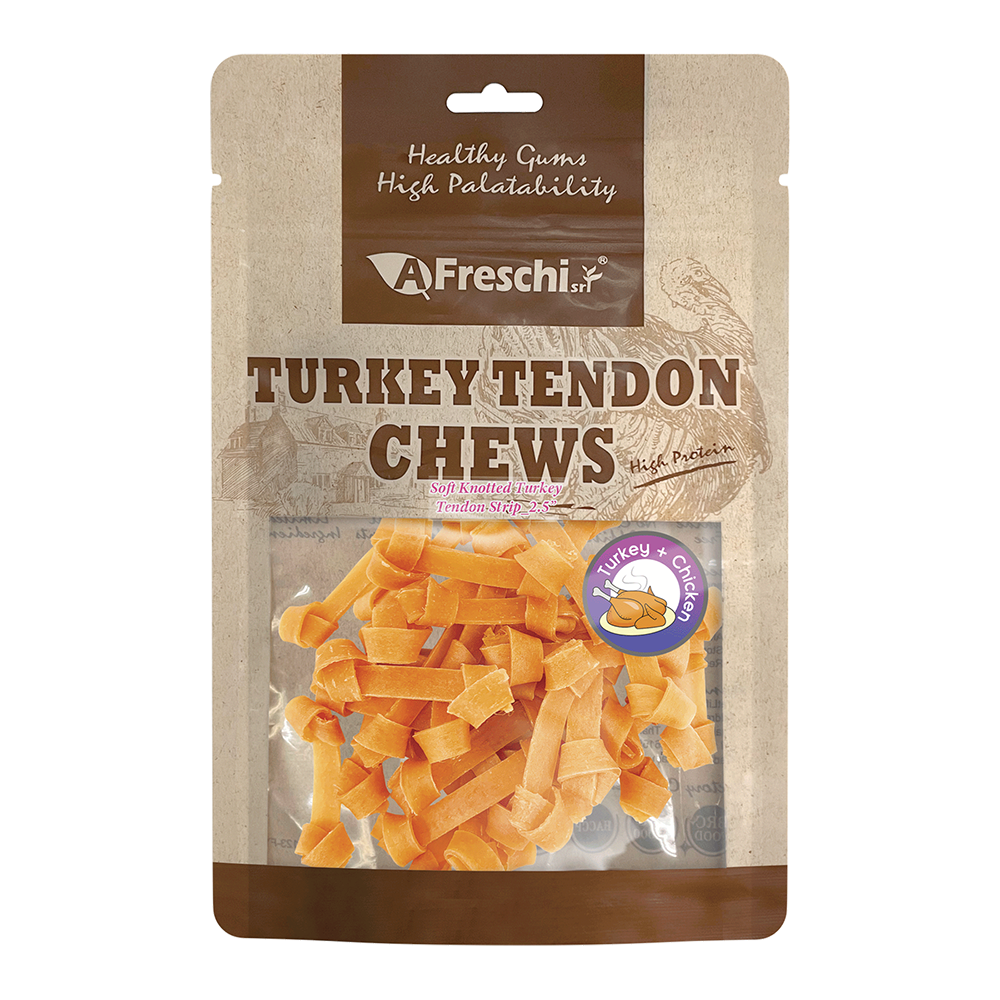 Afreschi Dog Soft Knotted Turkey Tendon Strip 80g