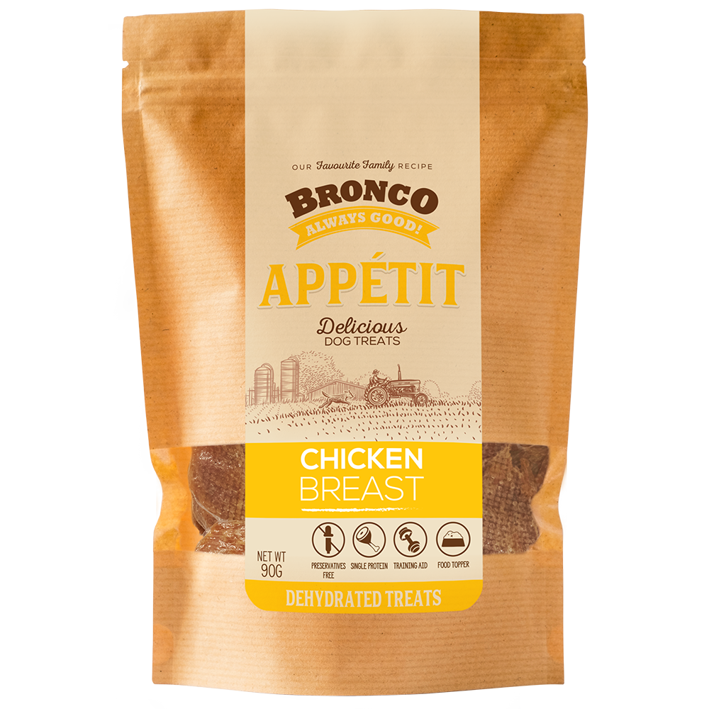 Bronco Dog Appetit Dehydrated Treats Chicken Breast 90g