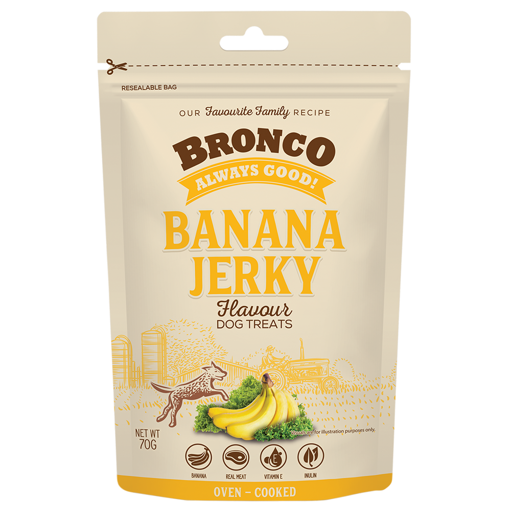 Bronco Dog Jerky Banana 70g