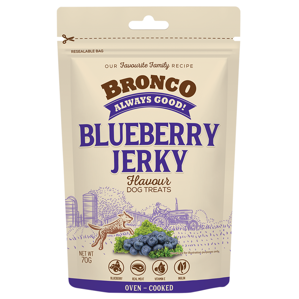 Bronco Dog Jerky Blueberry 70g