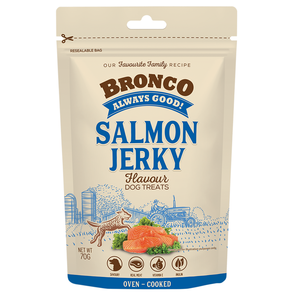 Bronco Dog Jerky Salmon 70g