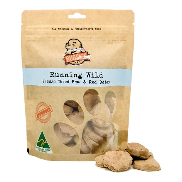 Bugsy's Dog Freeze-Dried Running Wild Australian Emu & Red Dates 70g