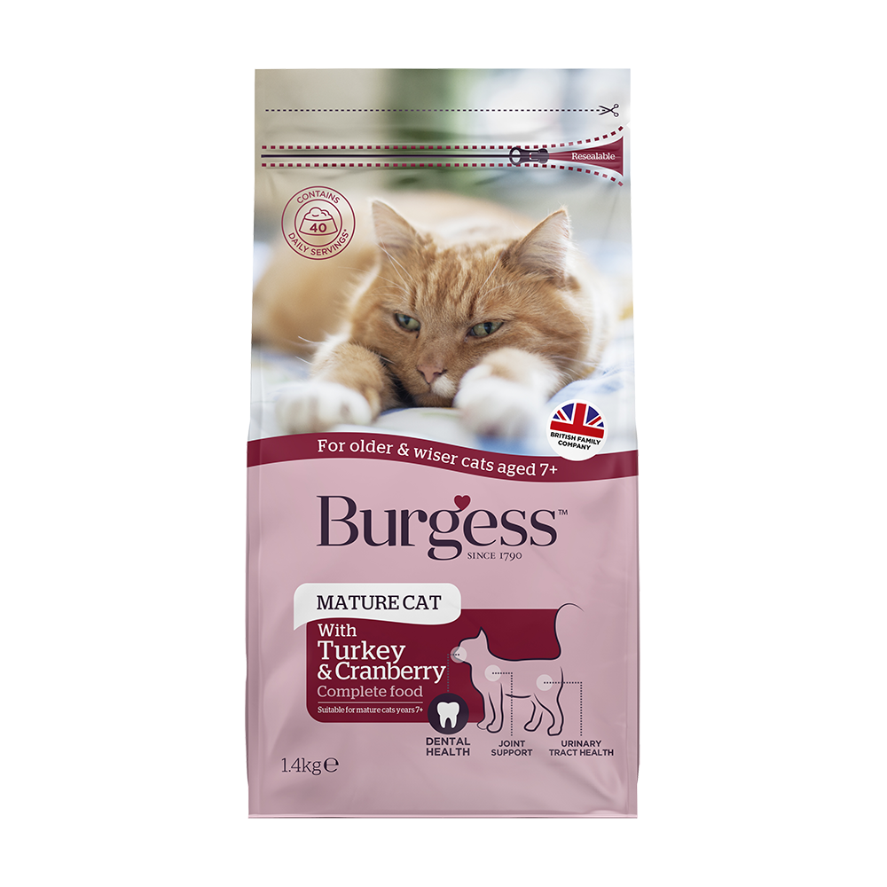 Burgess Cat Adult Mature Turkey & Cranberry 1.4kg