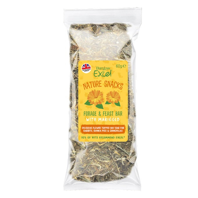 Burgess Excel Nature Snacks Forage & Feast Bar with Marigold 60g