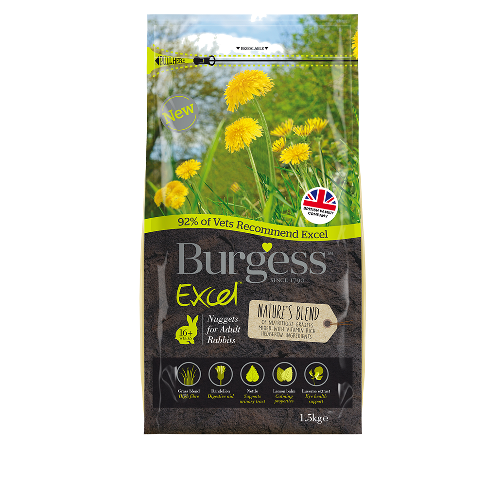 Burgess Excel Nature's Blend Nuggets for Adult Rabbits 1.5kg