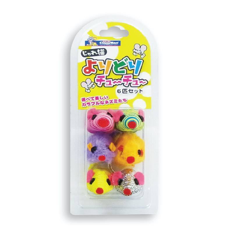CattyMan Cat Toy Color Mouse 6pcs