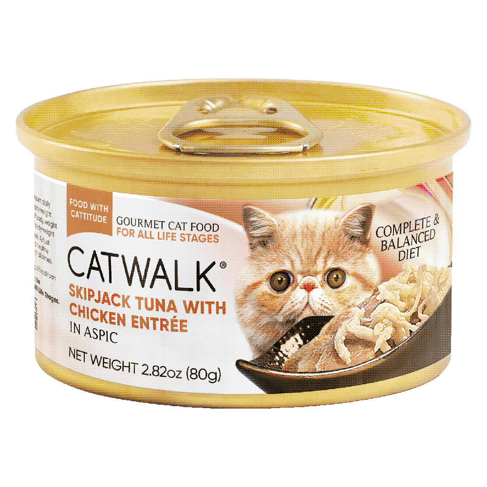 Catwalk Cat Skipjack Tuna with Chicken Entree in Aspic 80g