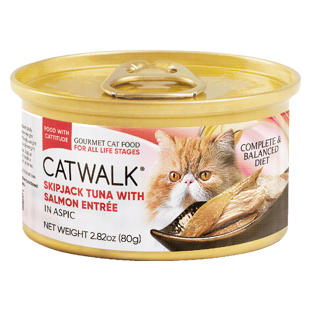 Catwalk Cat Skipjack Tuna with Salmon Entree in Aspic 80g