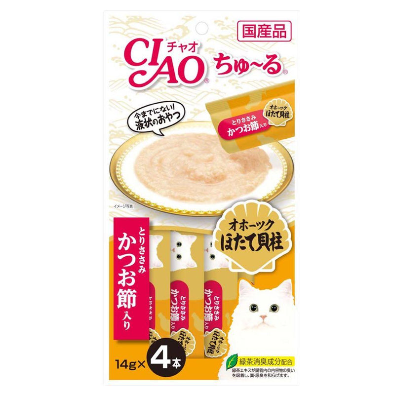 Ciao Cat Churu Chicken Fillet Scallop & Sliced Bonito 56g (14g x 4) (SC102)