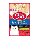 Ciao Cat Creamy Soup Pouch - Tuna Katsuo & Chicken Fillet Topping Dried Bonito 40g (IC204)