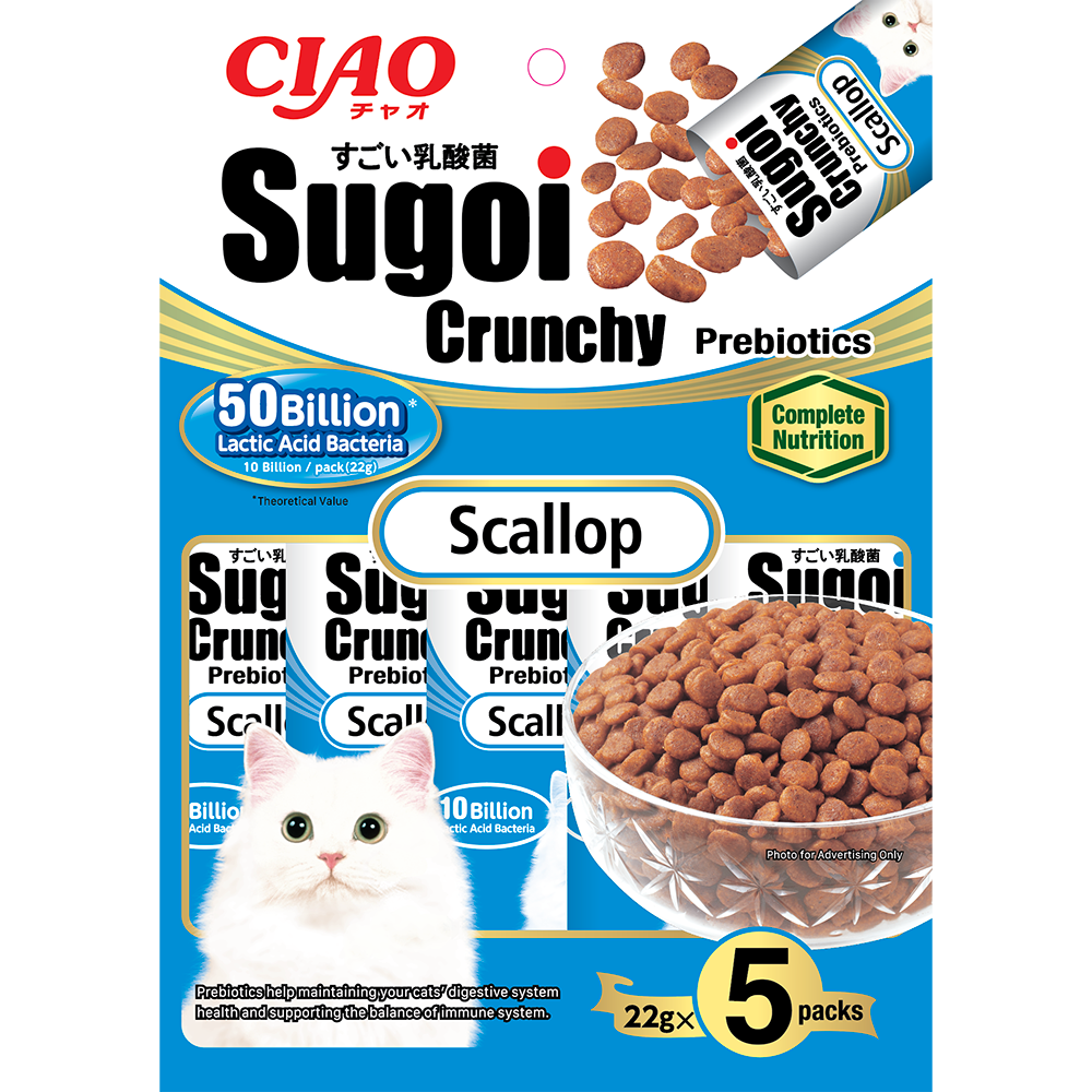 Ciao Cat Sugoi Crunchy Prebiotics Scallop 22g x 5 (P232)