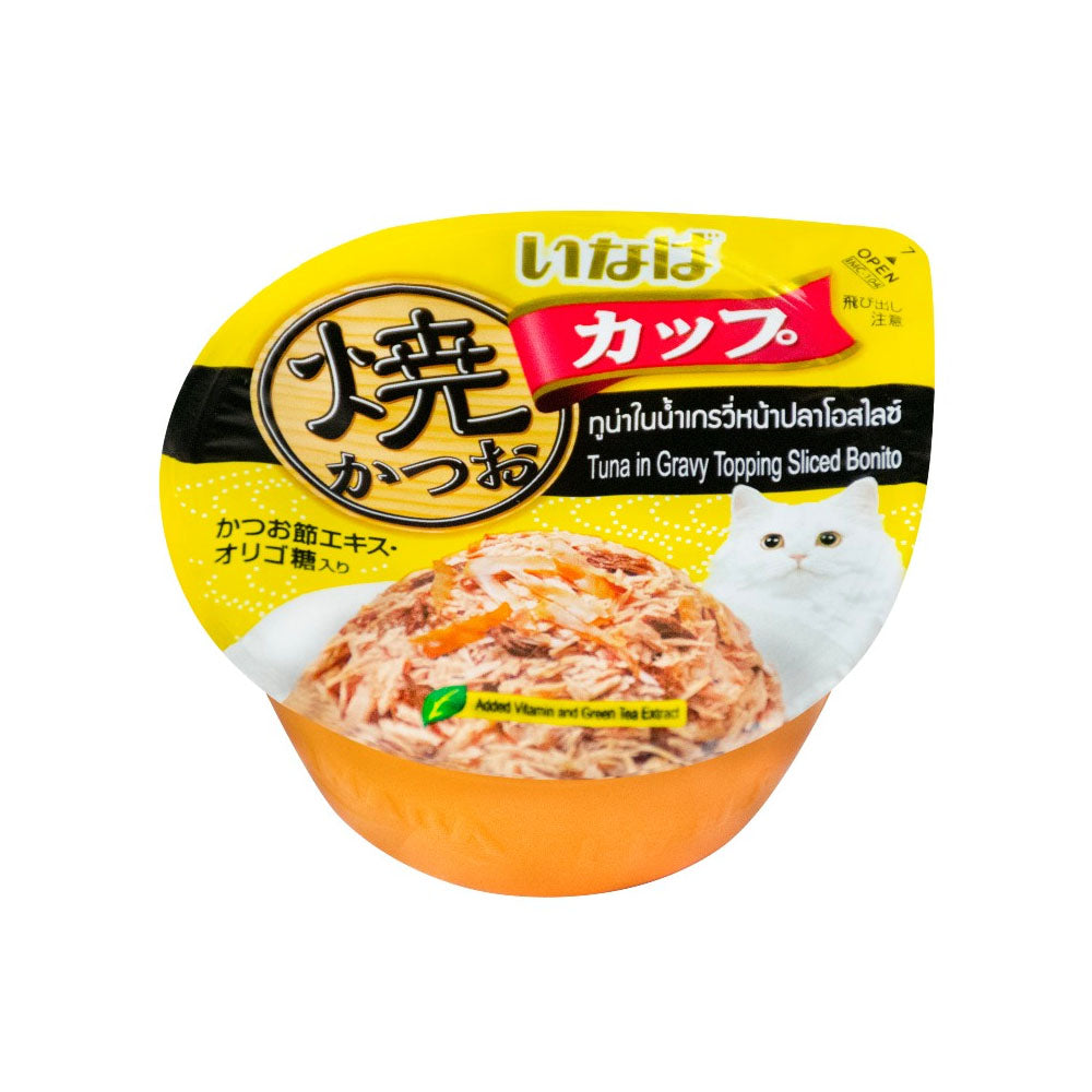 Ciao Cat Cup Tuna in Gravy Topping Sliced Bonito For Mature Cat 80g (I