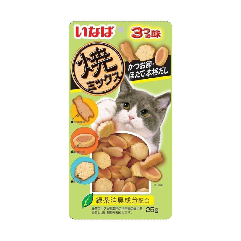 Ciao Soft Bits Mix Tuna & Chicken Fillet Dried Bonito Scallop Flavor 25g (QSC-123)