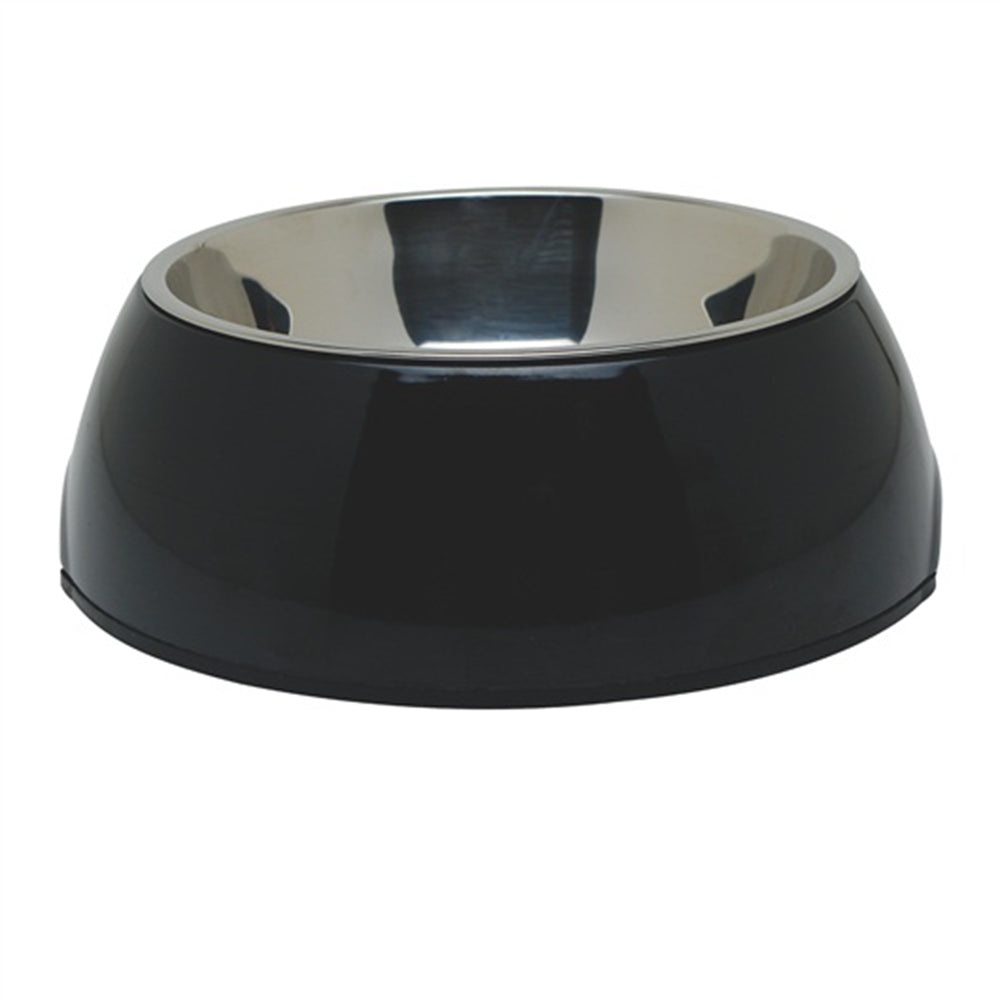 DogIt 2-in-1 Durable Bowl with Stainless Steel Insert Black Small 350ml