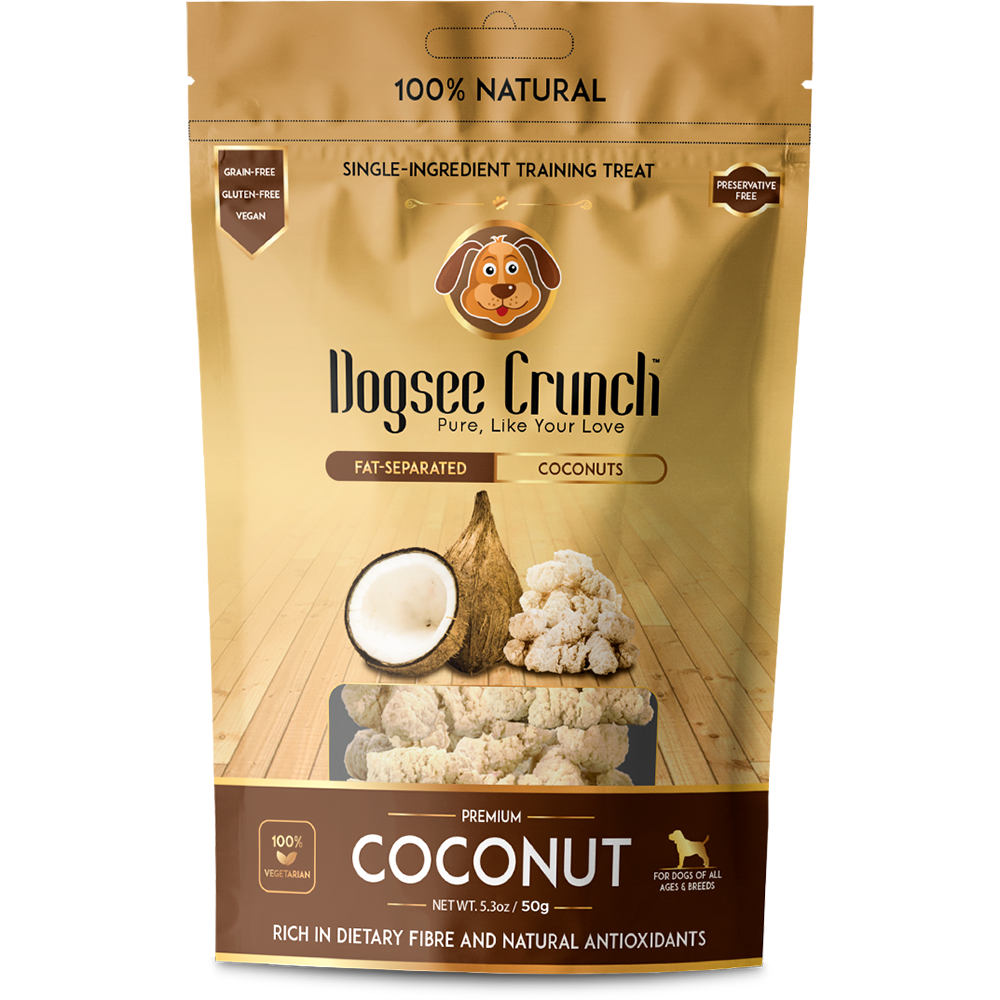 Dogsee Dog Crunch Single-Ingredient Training Treat Fat-Separated Coconuts 50g
