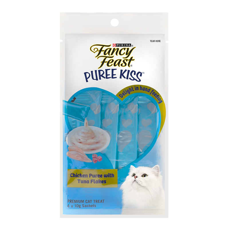 Fancy Feast Puree Kiss Chicken Puree with Tuna Flakes 10g x 4