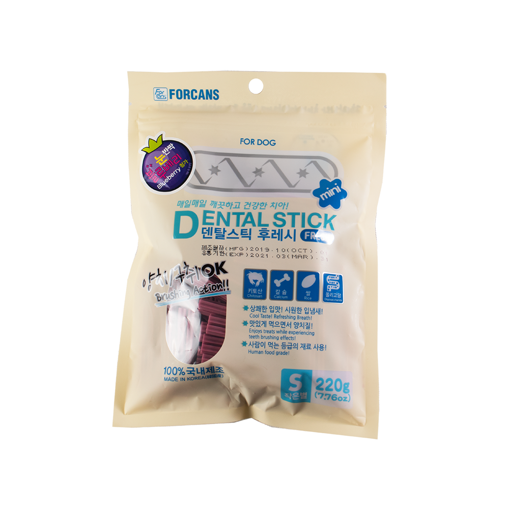 Forcans Dog Dental Stick Fresh With Blueberry Small 220g