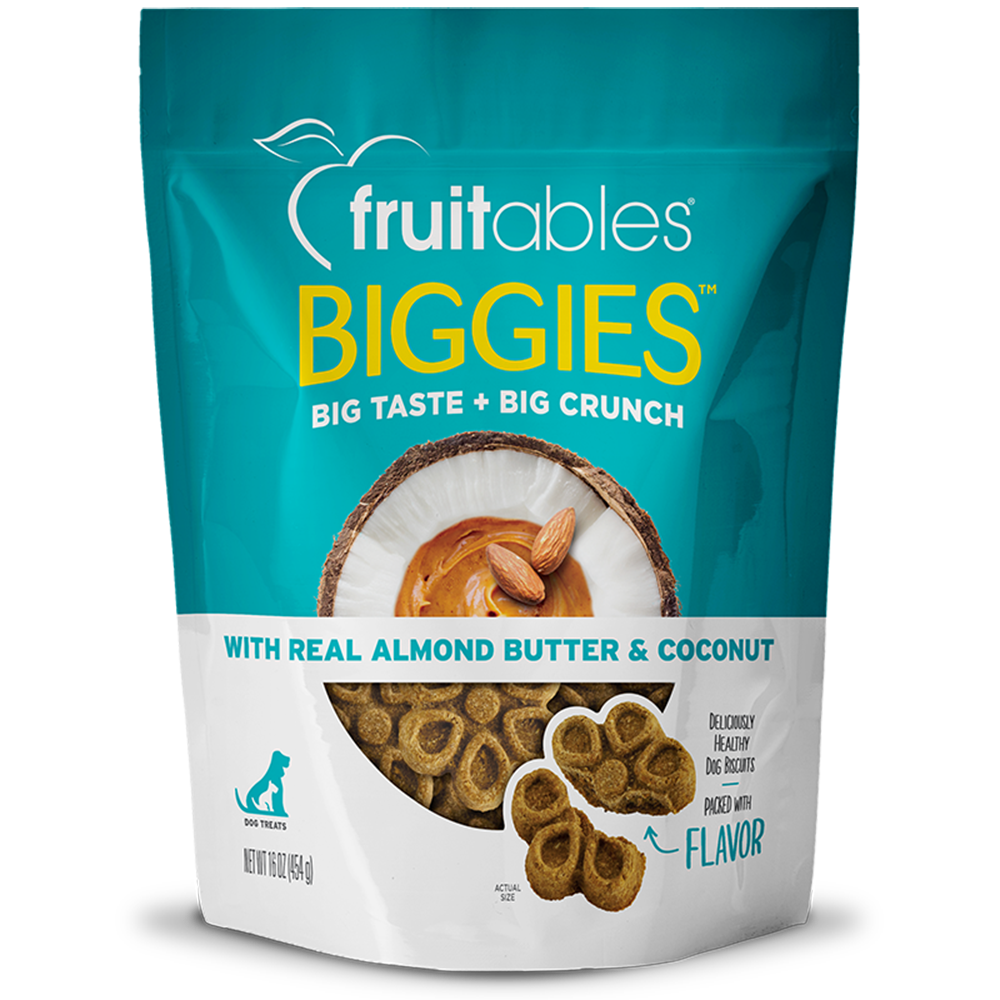 Fruitables Dog Treats Biggies Almond Butter & Coconut 16oz