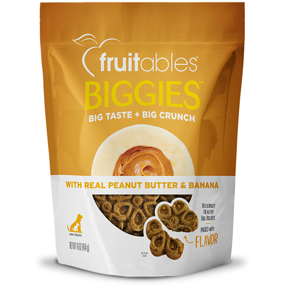 Fruitables Dog Treats Biggies Peanut Butter & Banana 16oz