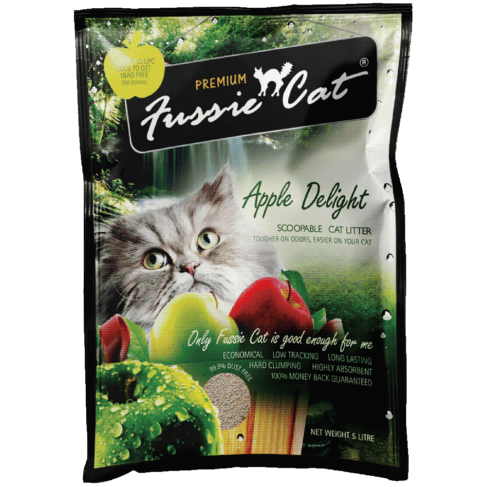 Fussie Cat Bentonite Litter Apple Delight 10L