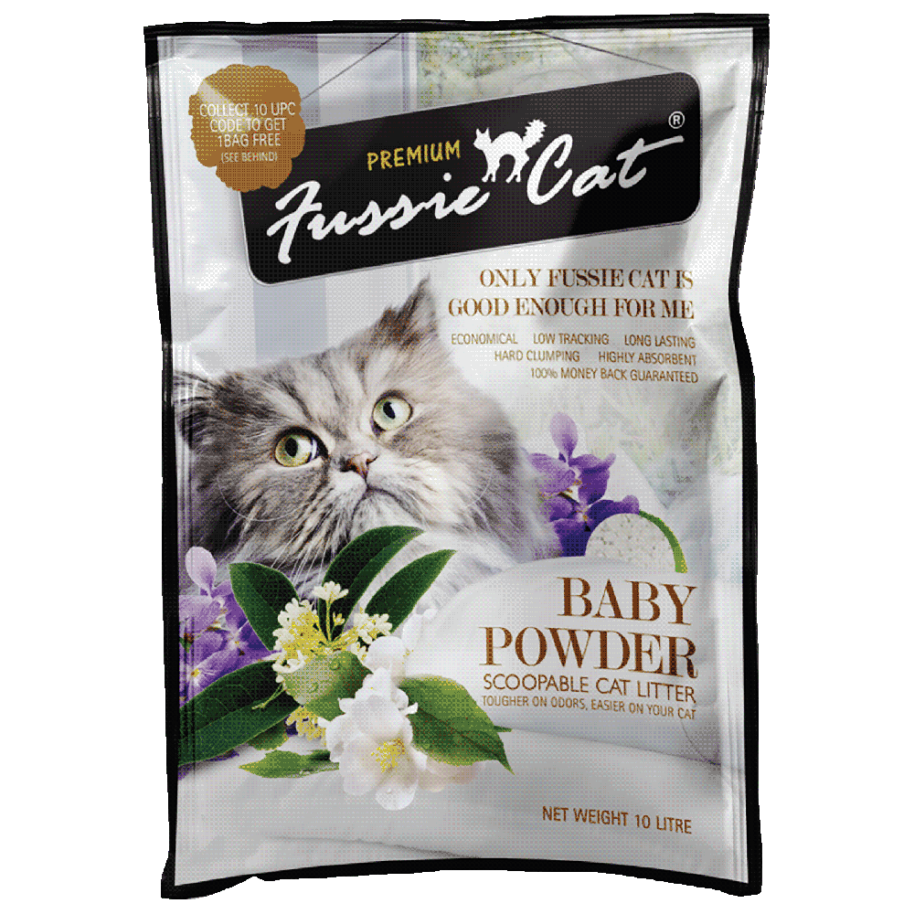 Fussie Cat Bentonite Litter Baby Powder 10L