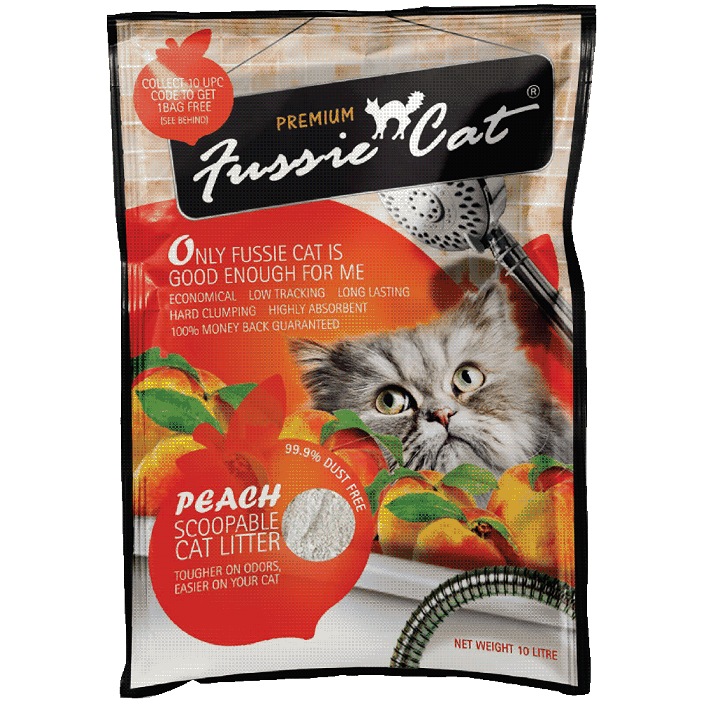 Fussie Cat Bentonite Litter Peach 10L