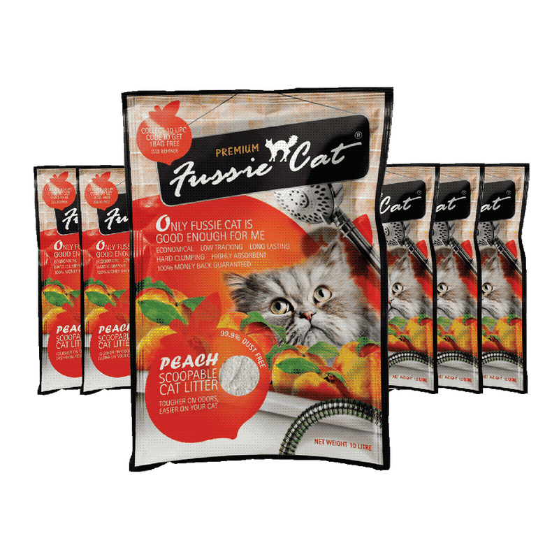 Fussie Cat Bentonite Litter Peach 10L