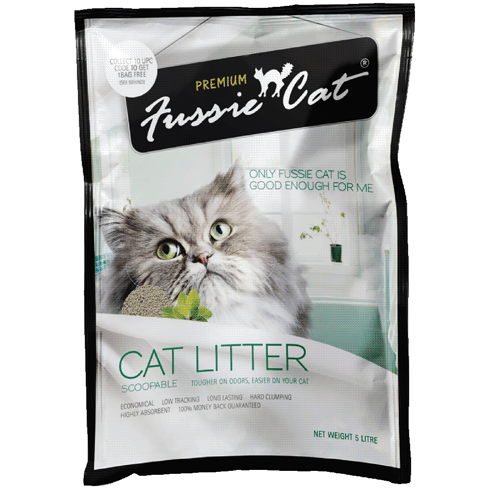 Fussie Cat Bentonite Litter Scoopable Unscented 10L
