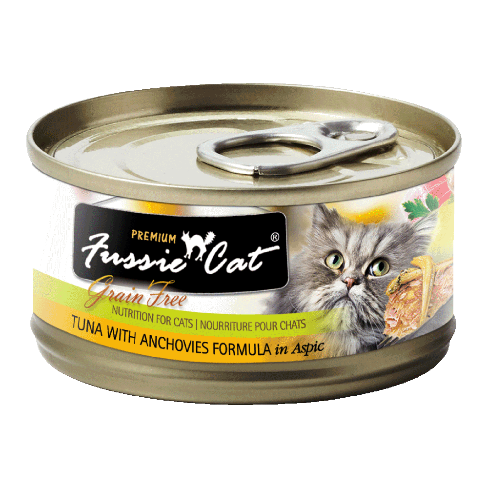 Fussie Cat Black Label Tuna with Anchovy in Aspic 80g