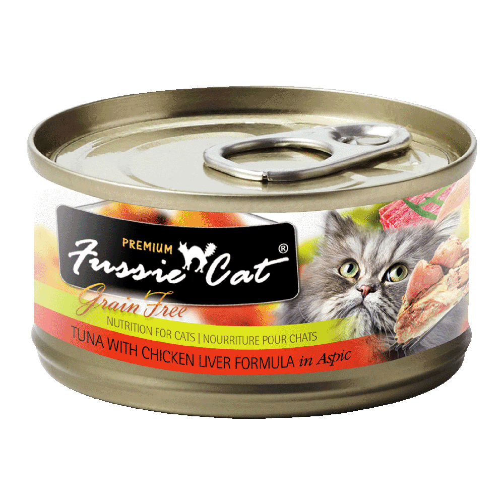 Fussie Cat Black Label Tuna with Chicken Liver in Aspic 80g