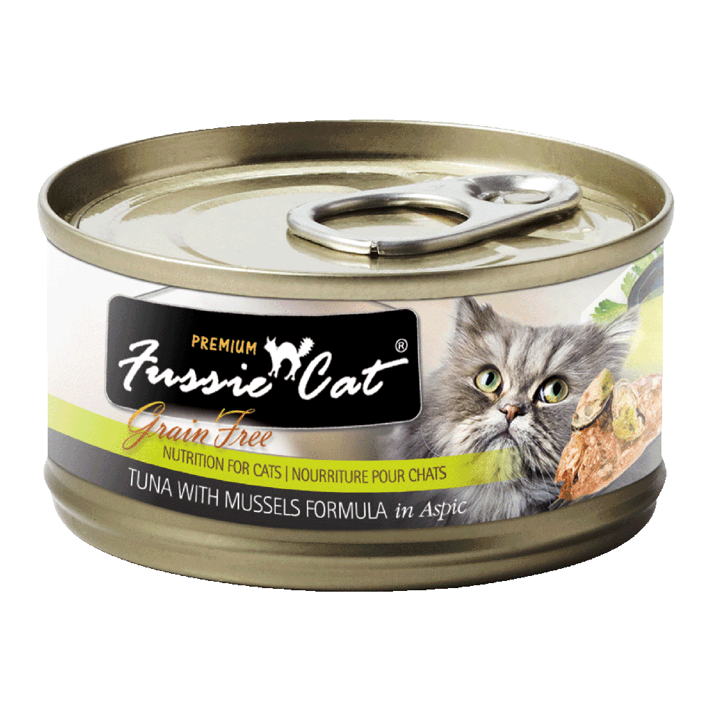 Fussie Cat Black Label Tuna with Mussel in Aspic 80g
