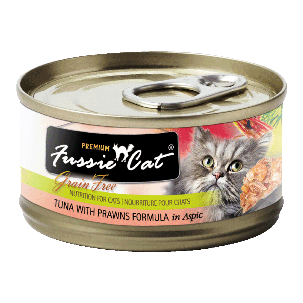 Fussie Cat Black Label Tuna with Prawns in Aspic 80g