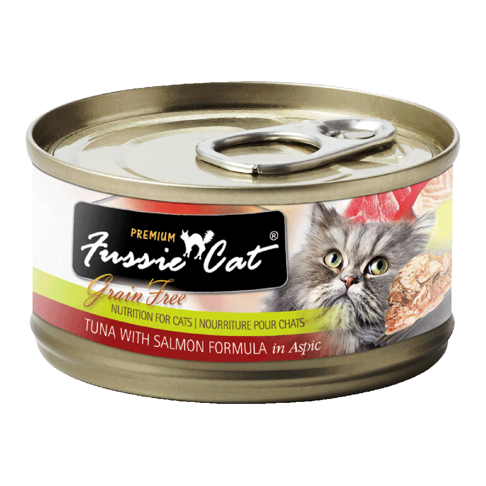 Fussie Cat Black Label Tuna with Salmon in Aspic 80g