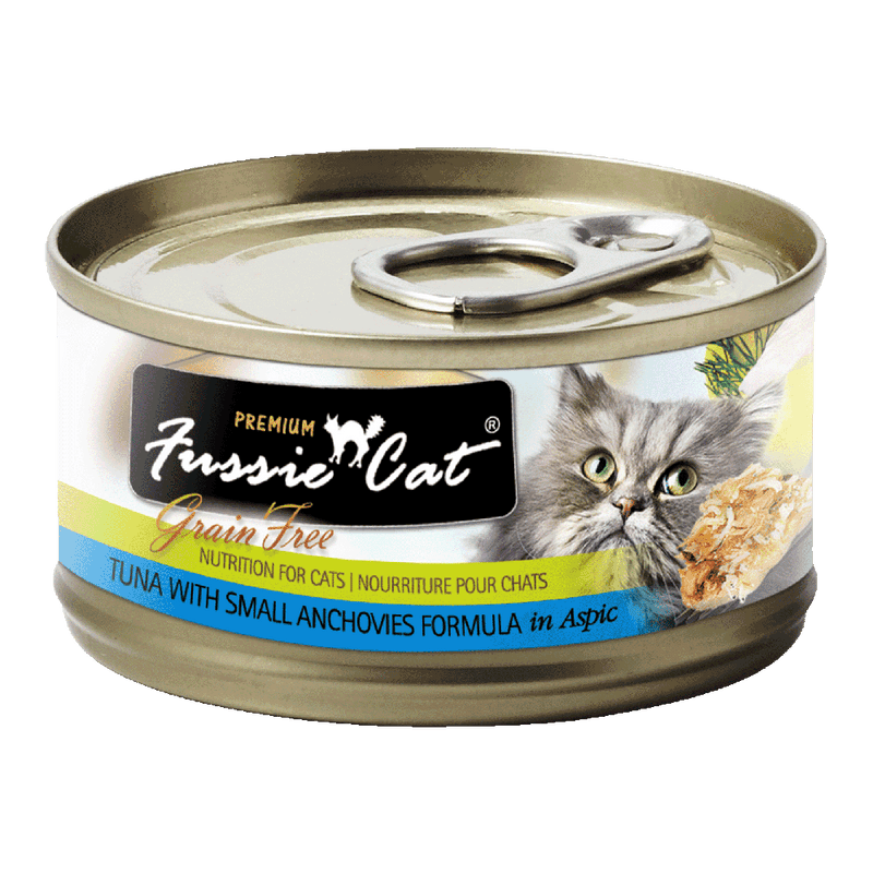 Fussie Cat Black Label Tuna with Small Anchovies in Aspic 80g