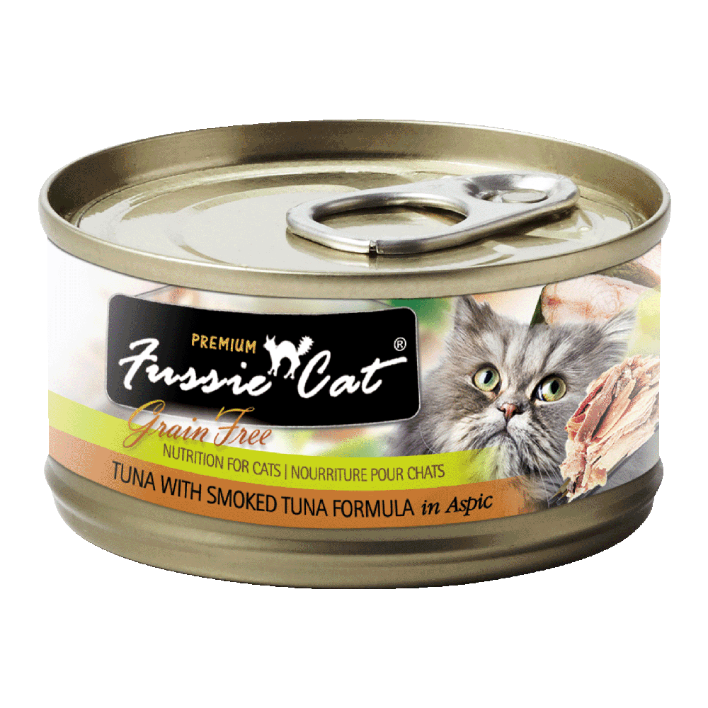 Fussie Cat Black Label Tuna with Smoked Tuna in Aspic 80g