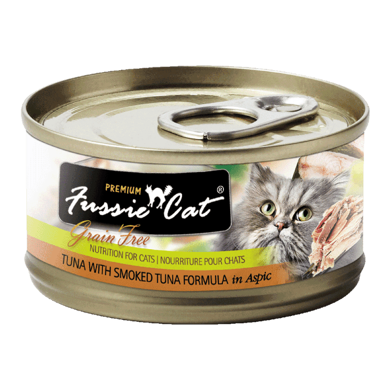 Fussie Cat Black Label Tuna with Smoked Tuna in Aspic 80g