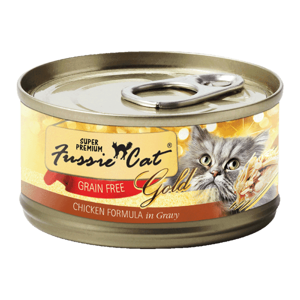 Fussie Cat Gold Label Chicken in Gravy Grain-Free Canned Cat Food 80g