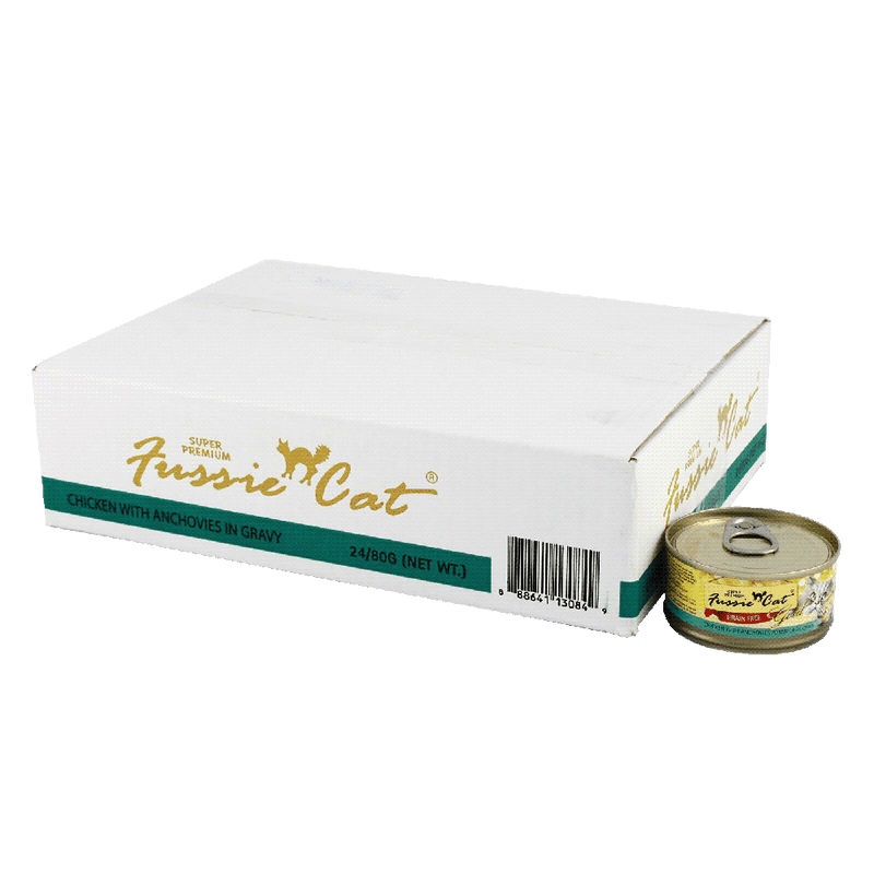 Fussie Cat Gold Label Chicken with Anchovies in Gravy 80g