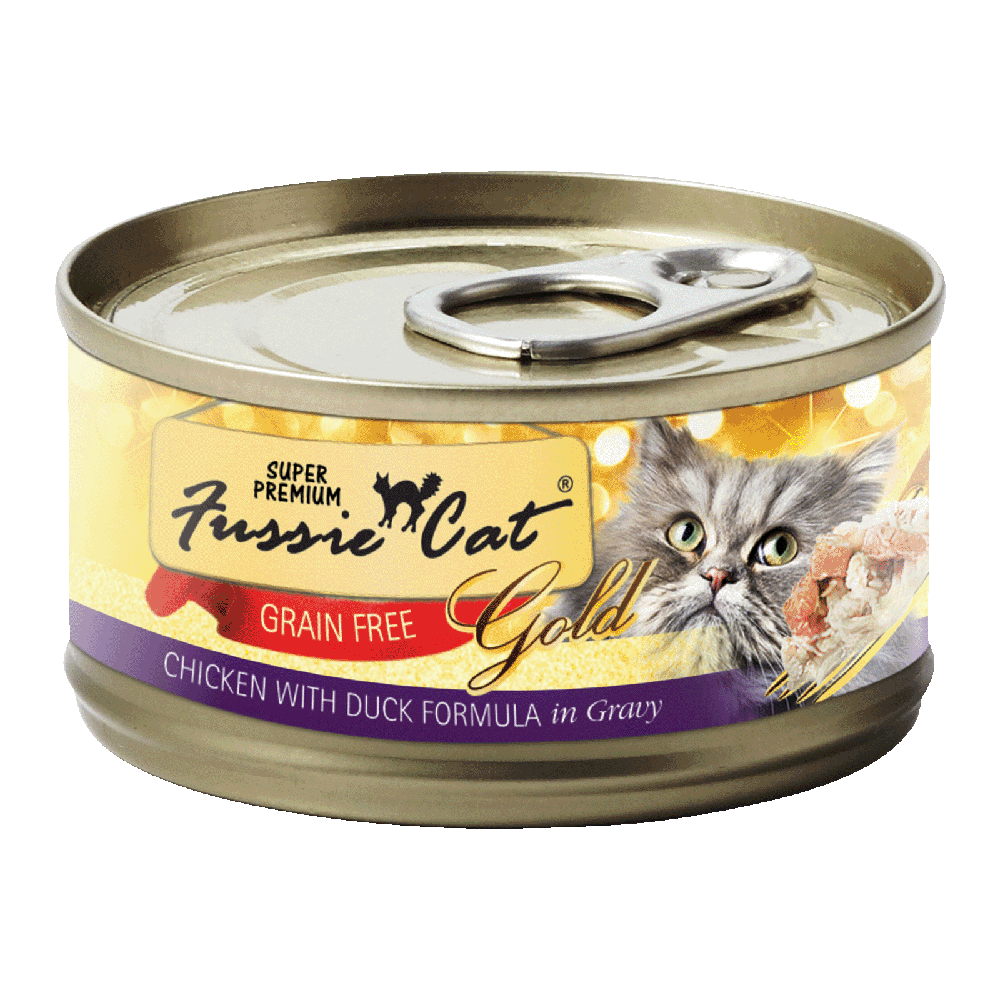 Fussie Cat Gold Label Chicken with Duck in Gravy 80g
