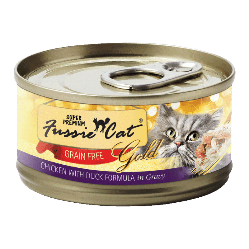 Fussie Cat Gold Label Chicken with Duck in Gravy 80g