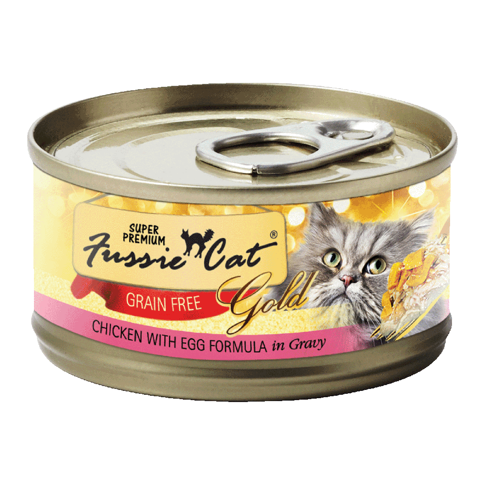 Fussie Cat Gold Label Chicken with Egg in Gravy 80g