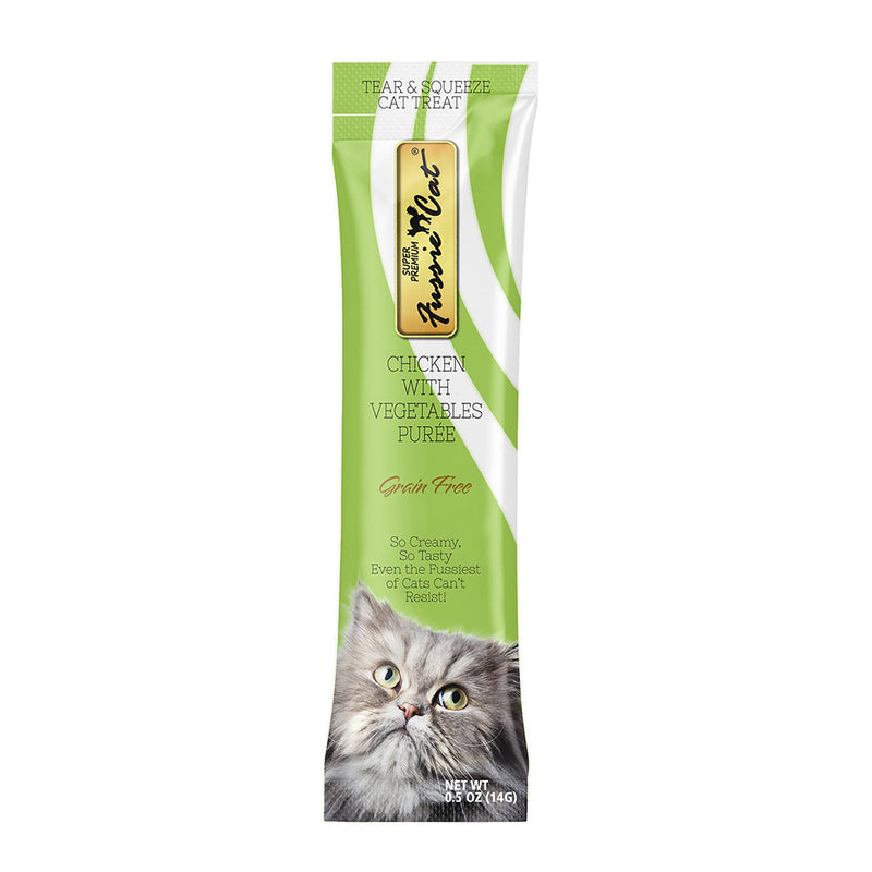 Fussie Cat Grain Free Treats Chicken with Vegetables Puree 56g