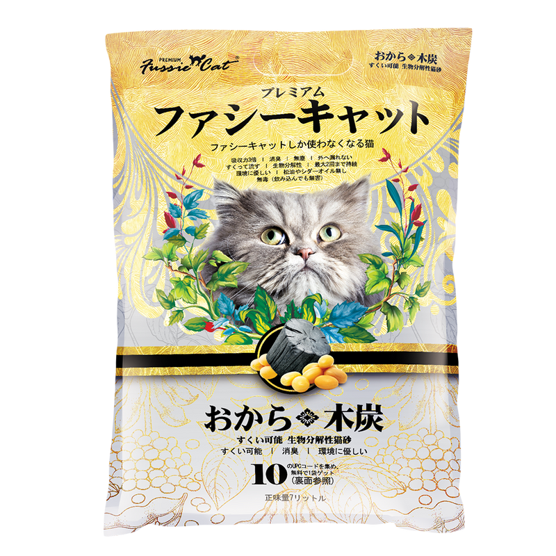 Fussie Cat Japanese Soybean Litter Charcoal 7L